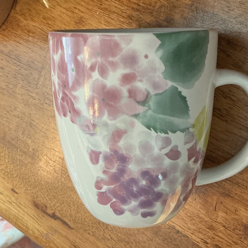 Nanette Lepore Pink and Green Floral Ceramic Mug